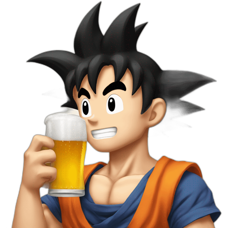 goku drinking a beer emoji