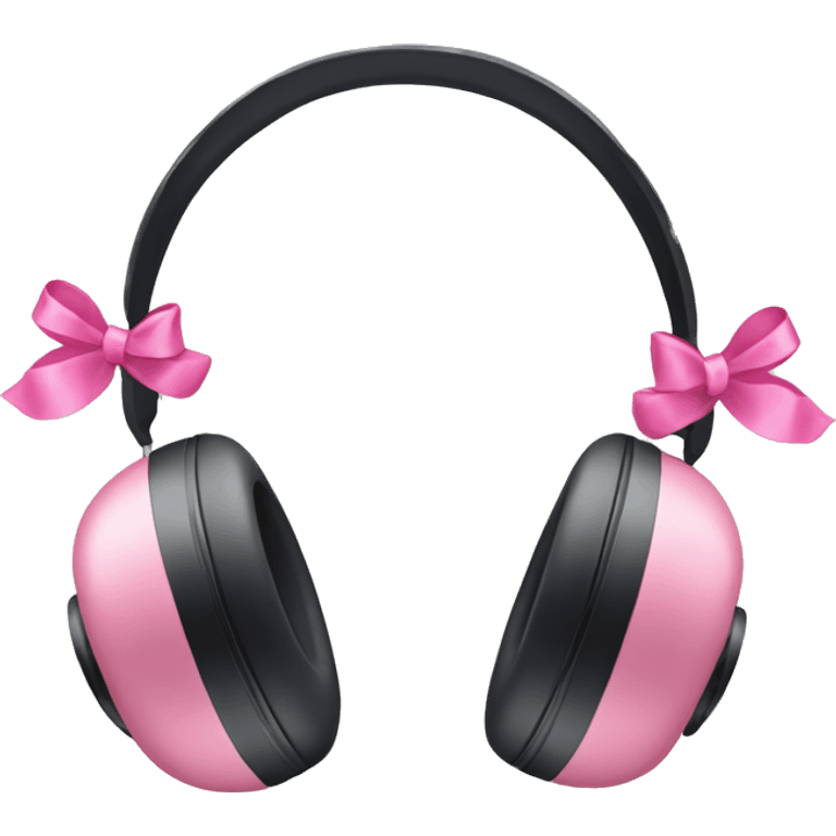 Cute headphones with pink bows on the side  emoji