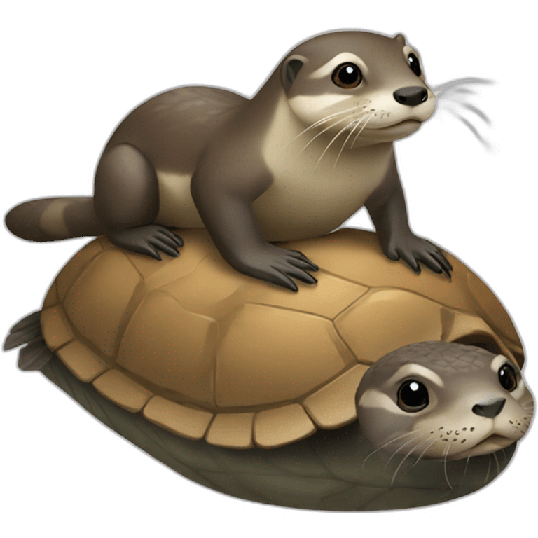 Loutre sur tortue emoji