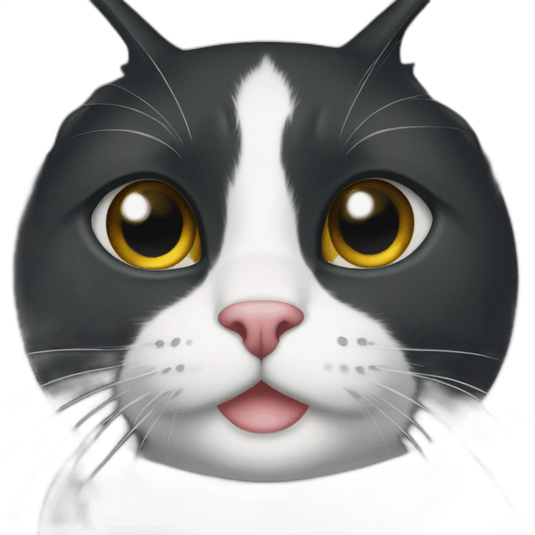 tuxedo cat white dot on face emoji