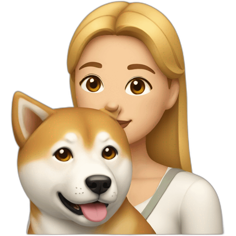 Mujer con shiba inu emoji