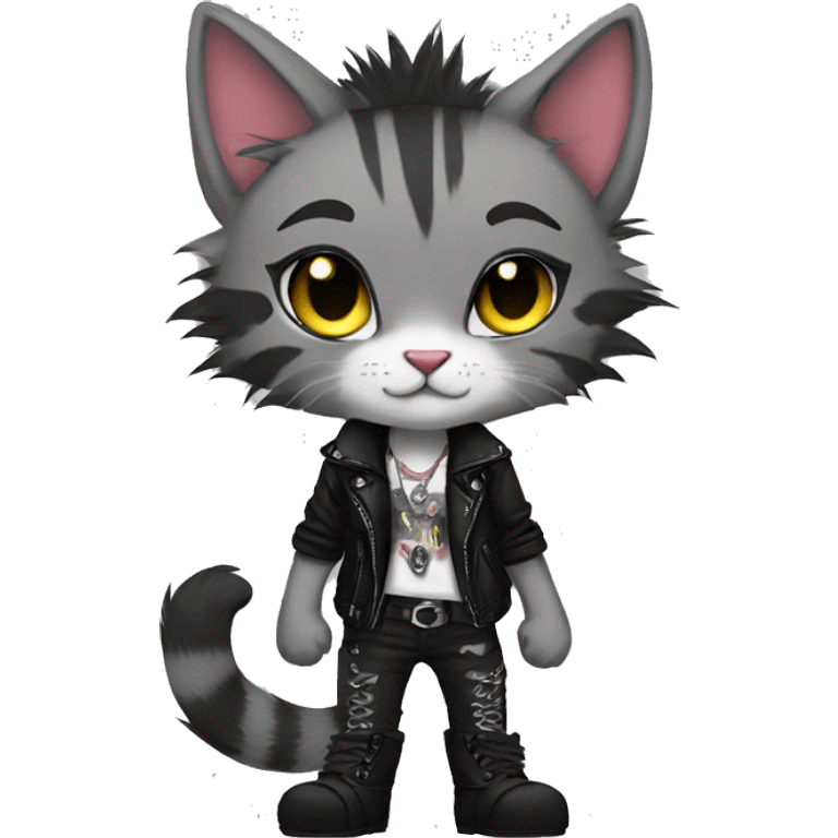 Anthro Punk Feline Full body emoji