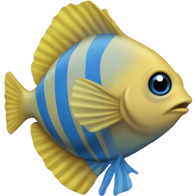 Flounder yellow fish with blue stripes  emoji