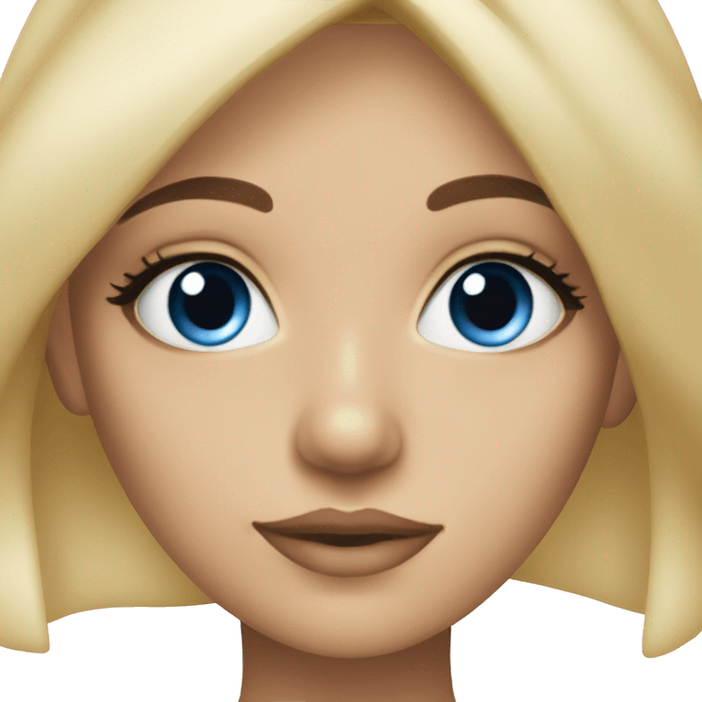 Blue eye Blonde girl wearing make up emoji