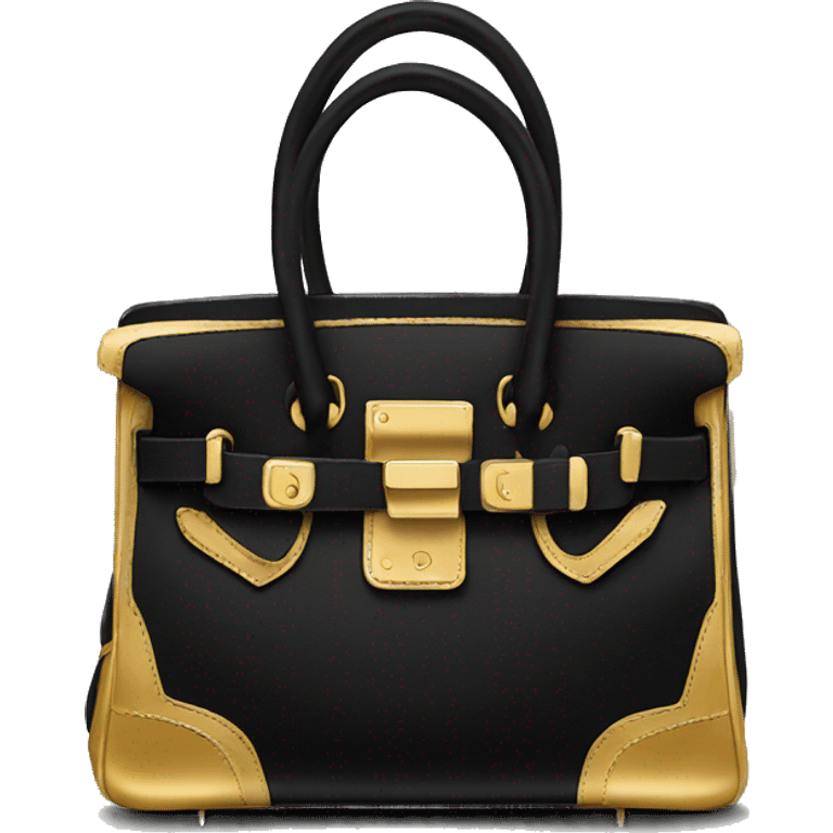 Black and gold birkin emoji