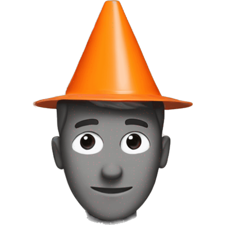 Guy who hide his eyes with a orange traffic cone emoji