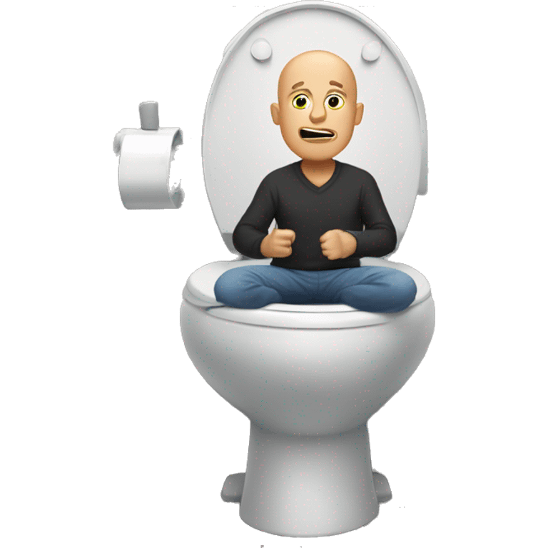 Bald man coming out of toilet  emoji