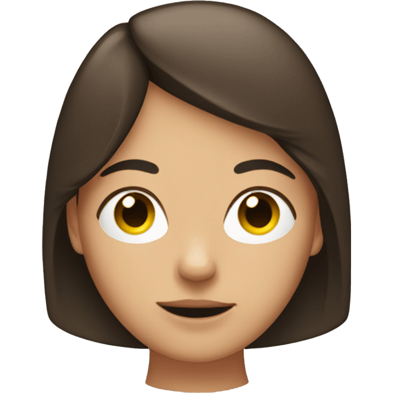 Brunette girl, with decision bubble above her head emoji