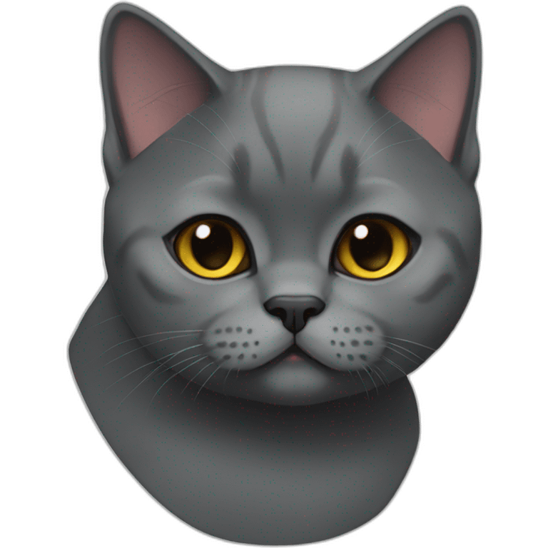 Disney black British shorthair cat emoji