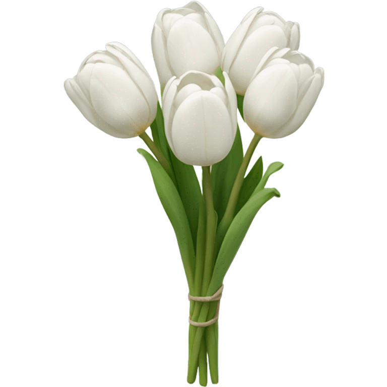 white tulip bouquet emoji