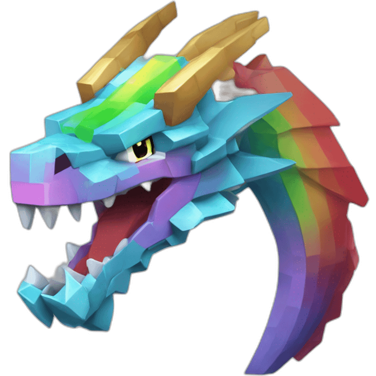 Minecraft Rainbow Dragon Head Diamond Horn emoji