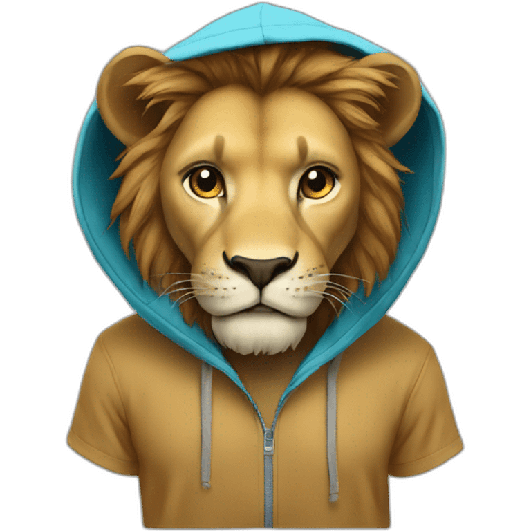 Lion in hoodie emoji