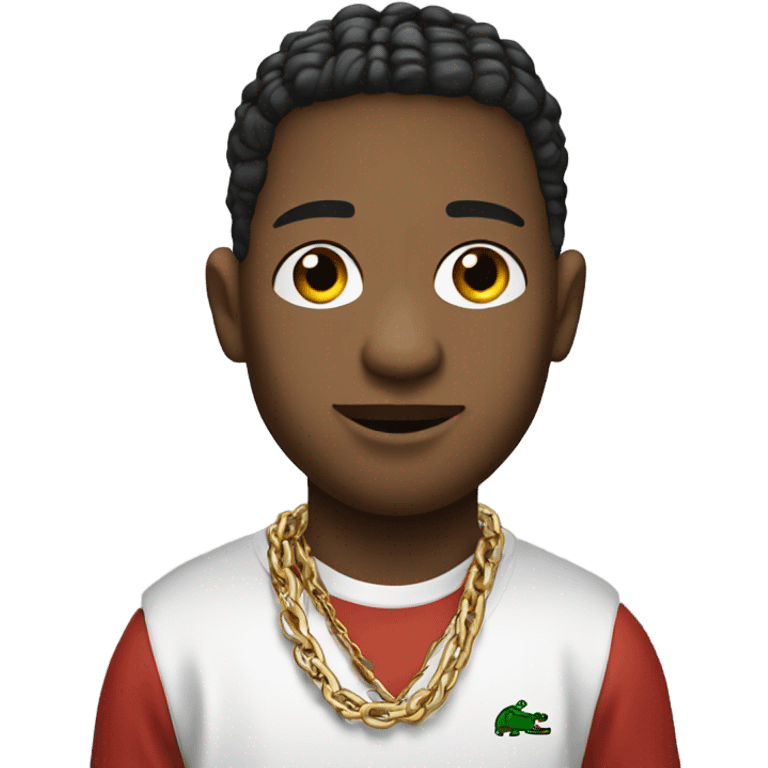 create an emoji of a young rapper with a chain on his neck dressed in a Lacoste TN emoji