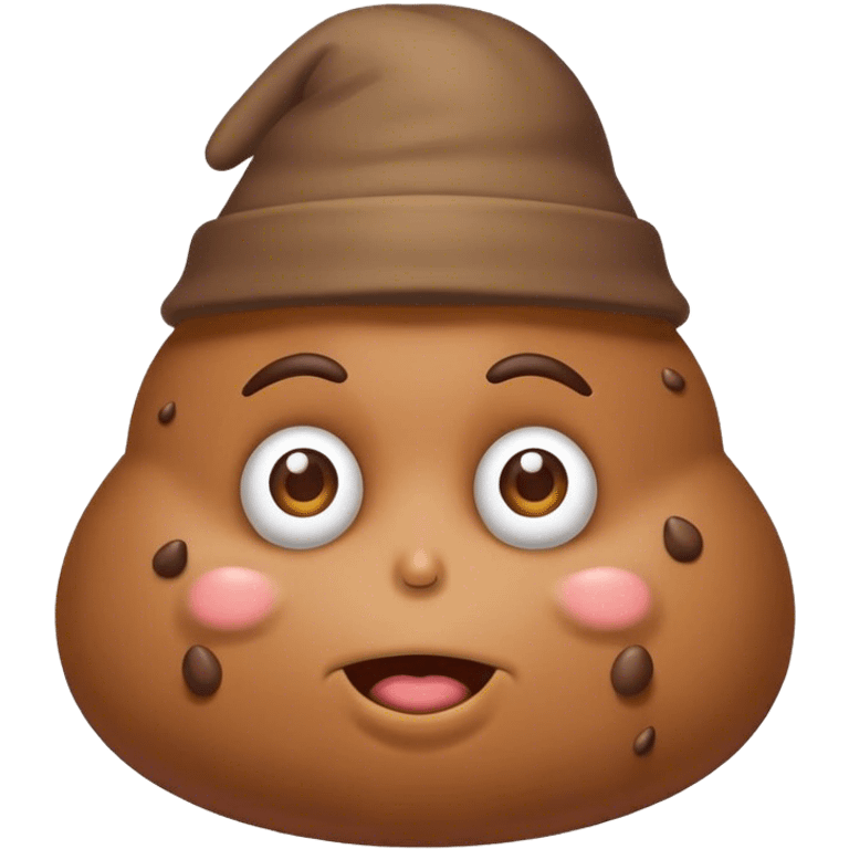 A man wearing poop hat emoji