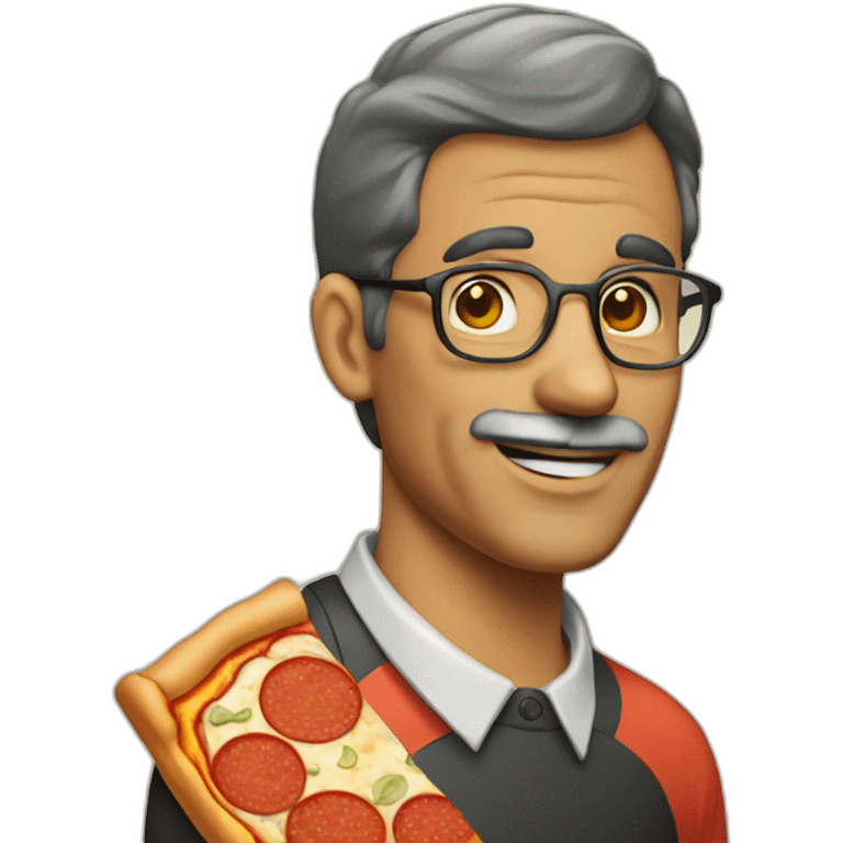 bill gastes con una pizza emoji