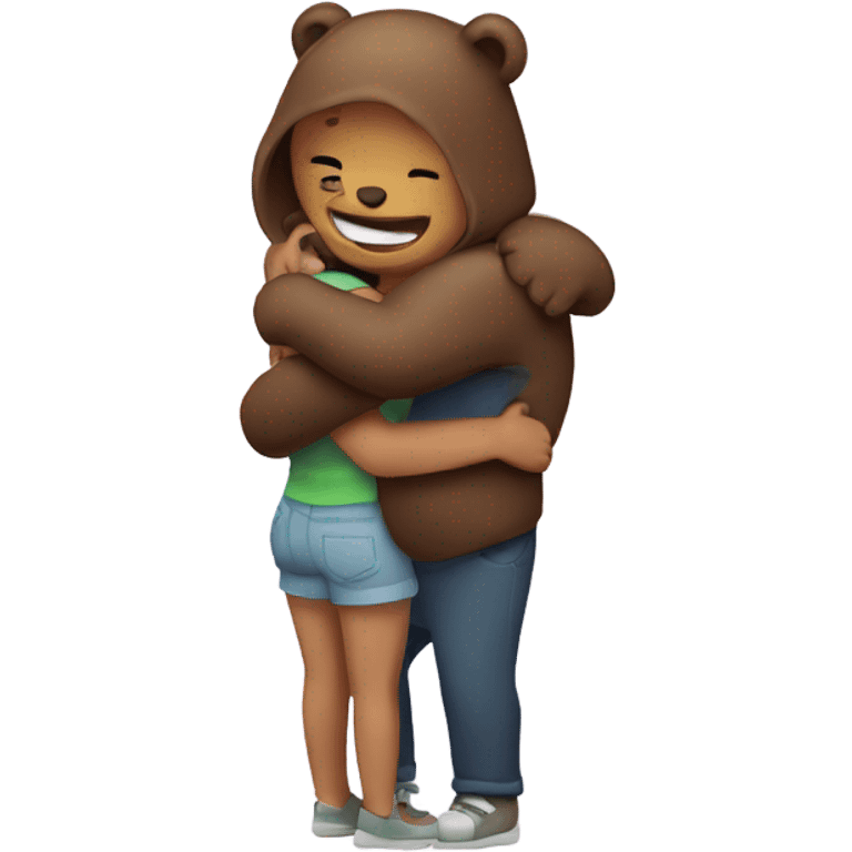 Bear hug girl emoji