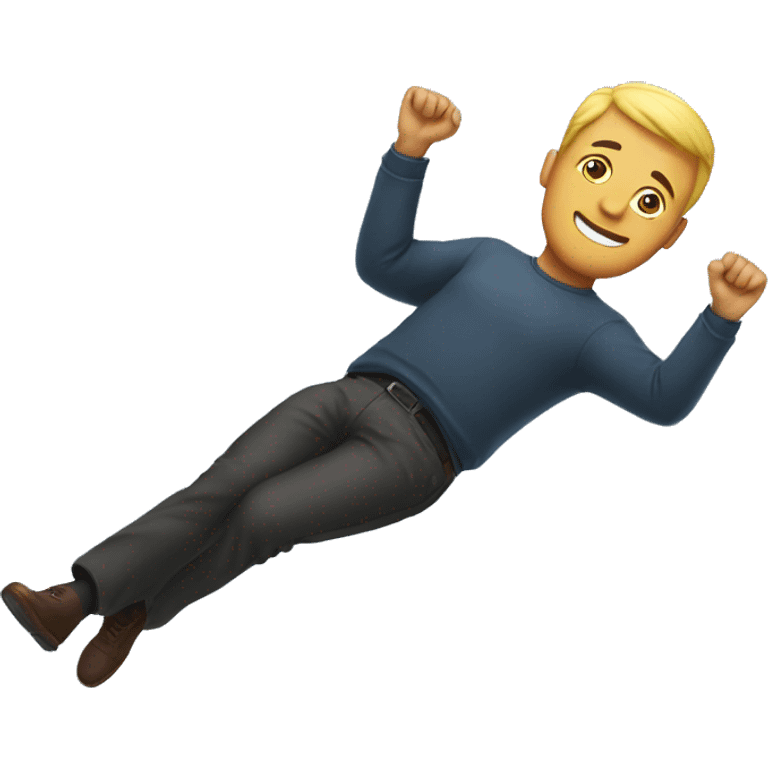 Man floating in the air on his back emoji