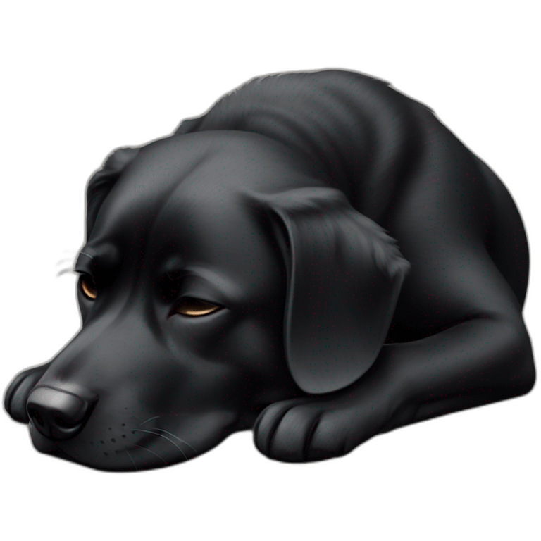 sleeping-black-dog emoji