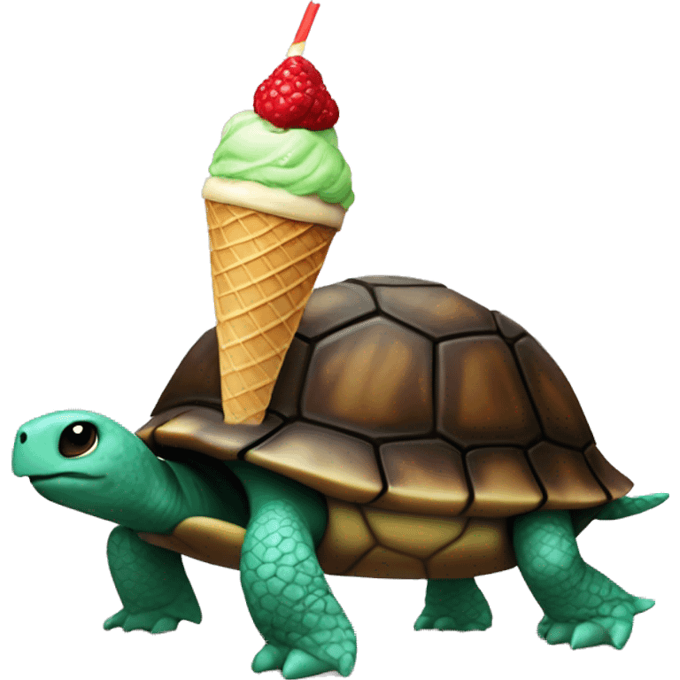 Turtle with ice cream on top  emoji