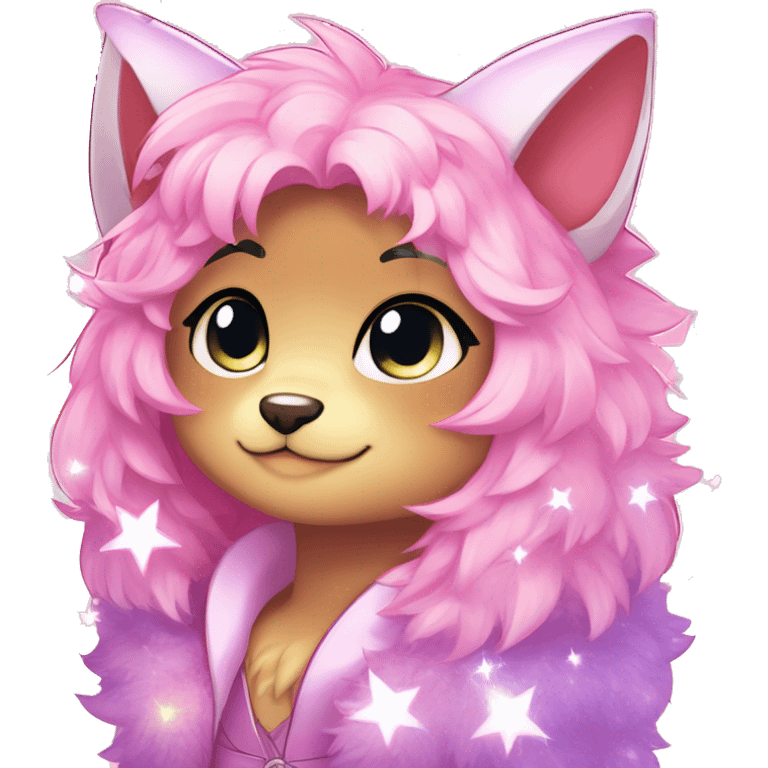 Anthro Shiny Pastel Glitter Sparkle Stars Pink Gradient Anime Chibi Fakémon Fur Sona emoji