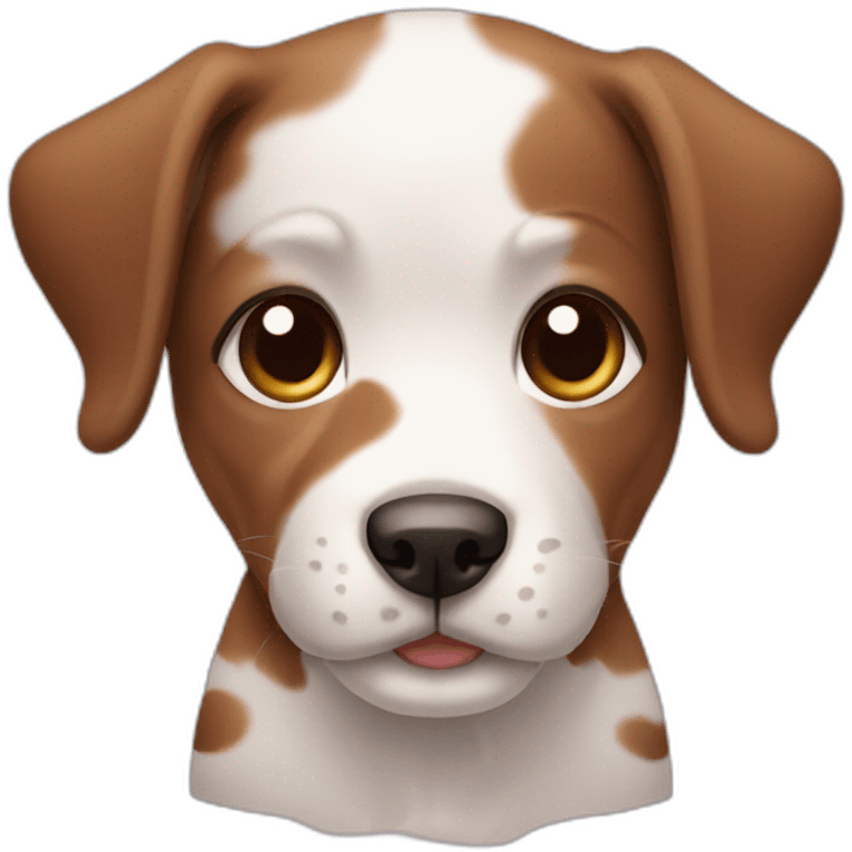 Puppy with a brown and white spot  emoji