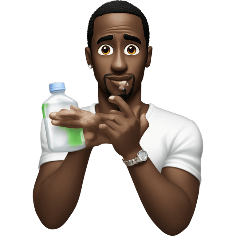 P Diddy holding a bottle of baby oil  emoji