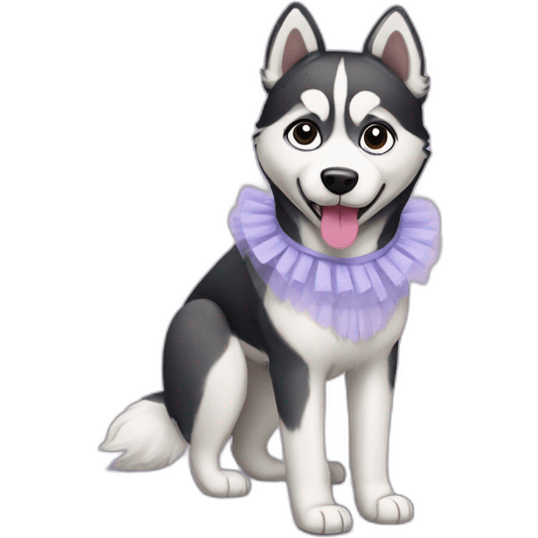 husky with a tutu emoji