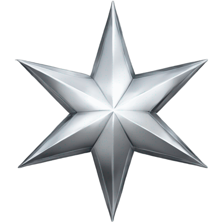 Silver chrome four-point star diamond but black emoji