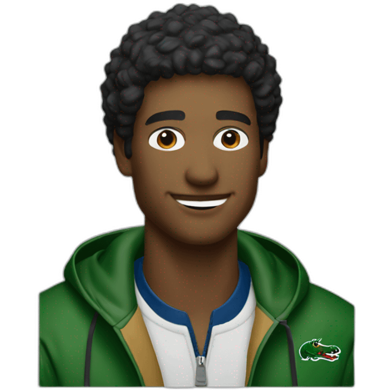 Lacoste black friends man drinking beer with windbreaker emoji