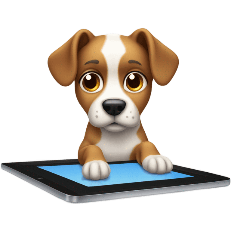 Dog on iPad  emoji