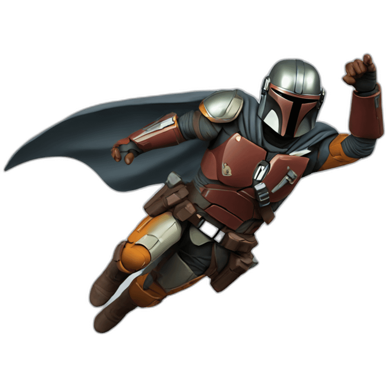 mandalorian flying like Superman emoji