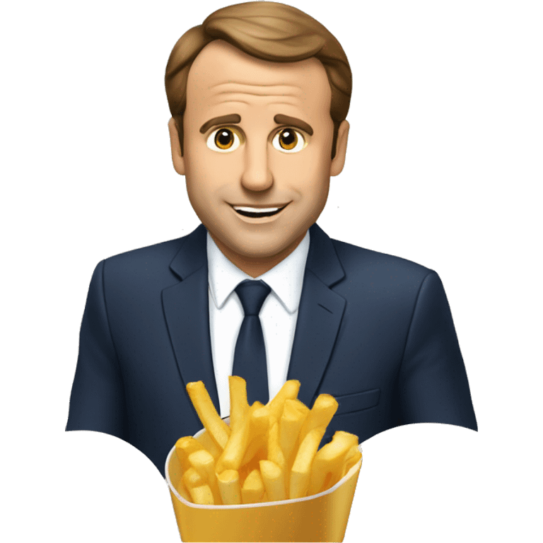 Macron qui mange des frites emoji