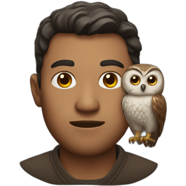 a man with owl traits in his face emoji