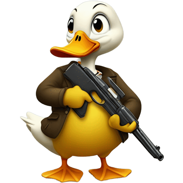 Duck with a gun emoji