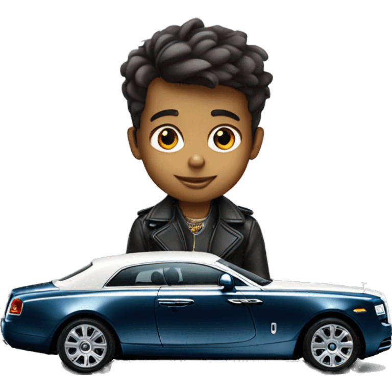  boy on front of rolls Royce  emoji