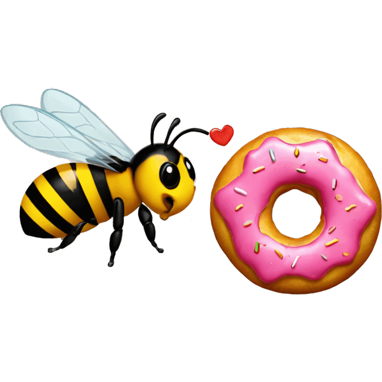 bee and donut kissing emoji