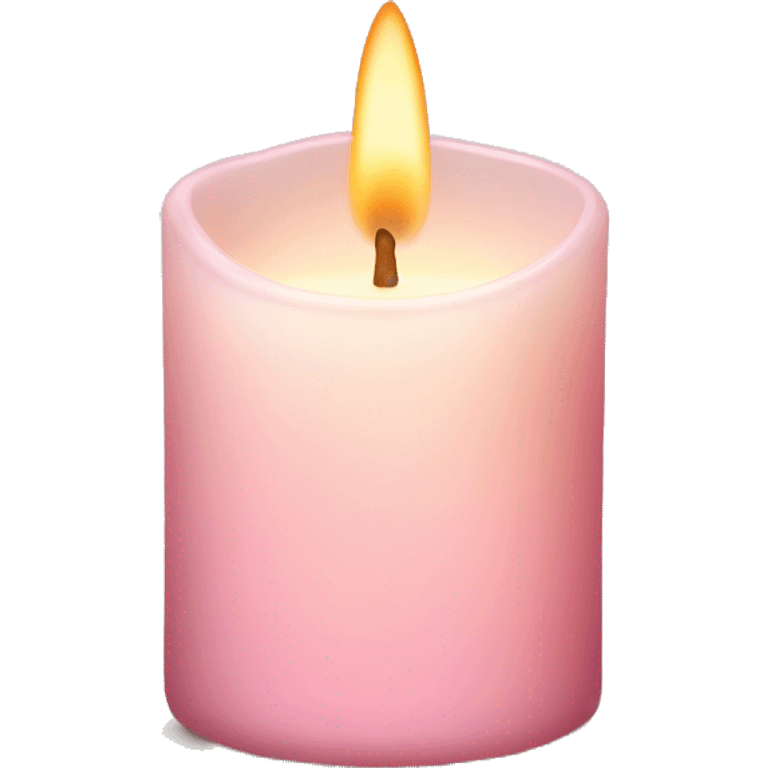 Pale pink glass candle with warm light emoji