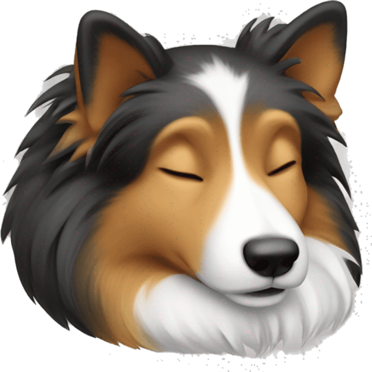 sleeping shetland sheepdog emoji