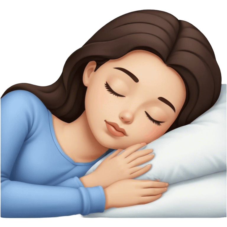 Brunette girl sleepin emoji