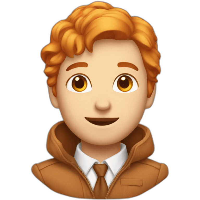 Chat roux collerette emoji