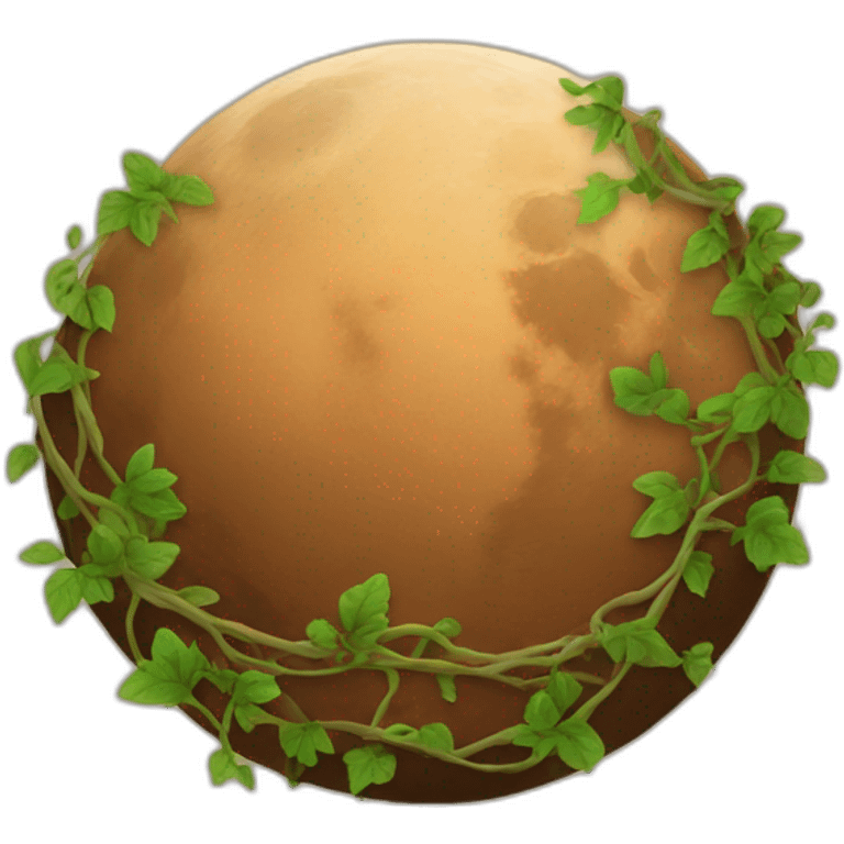 brown moon with vines emoji