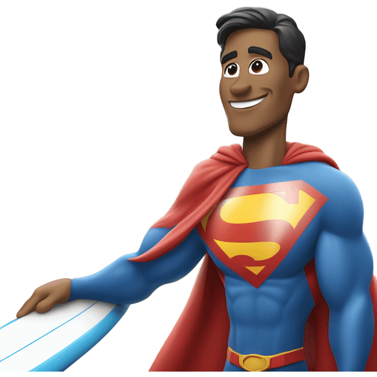 Superman on a surfboard  emoji