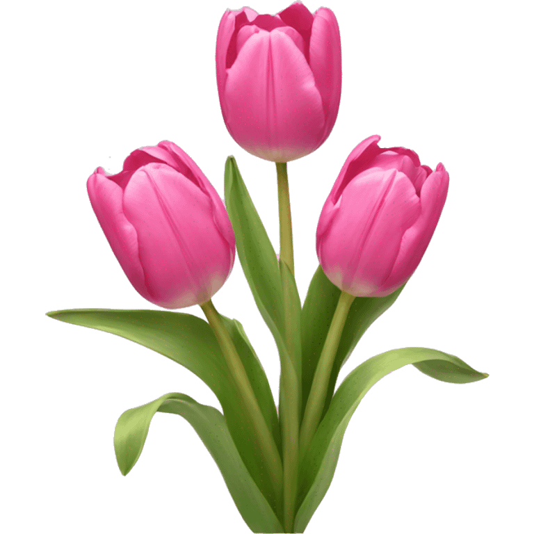 Pink tulips with a bow emoji