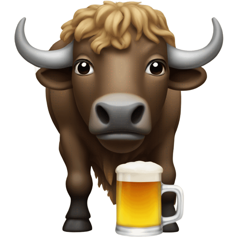 Buffalo drinking a beer  emoji