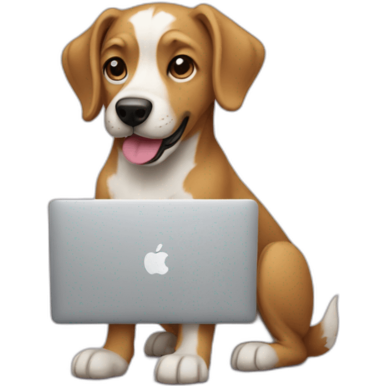 dog with opened macbook emoji