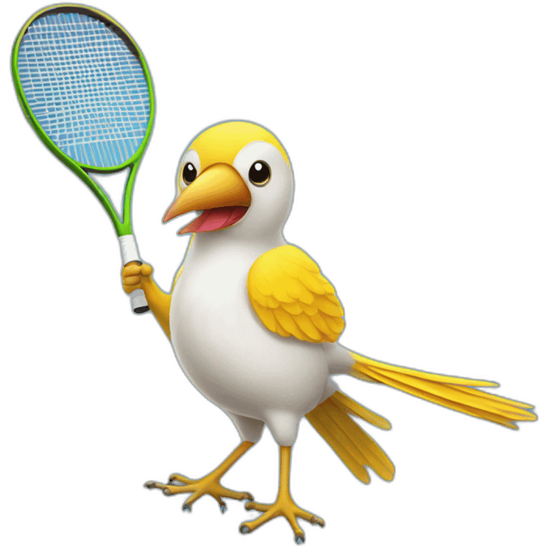 Playing tennis bird emoji