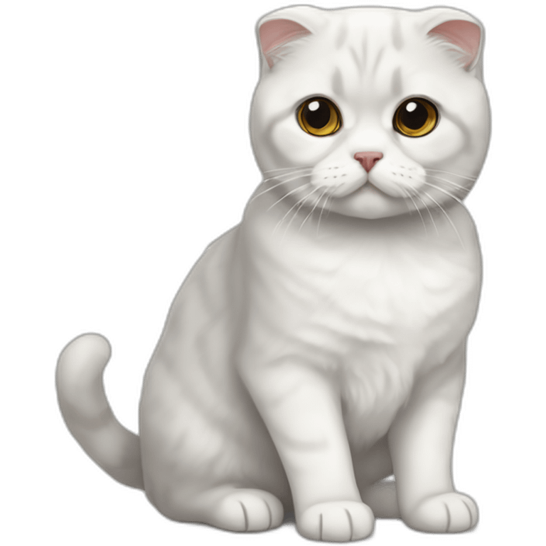 White Scottish fold emoji