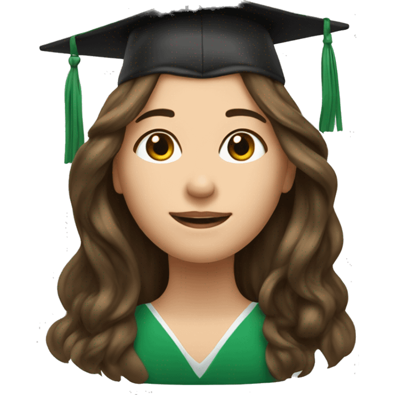 Long hair Brunette with Laurel wreath during graduation emoji