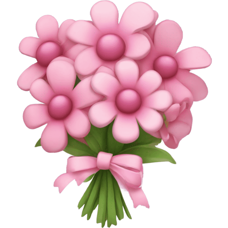 Flower bouquet with pink bow emoji