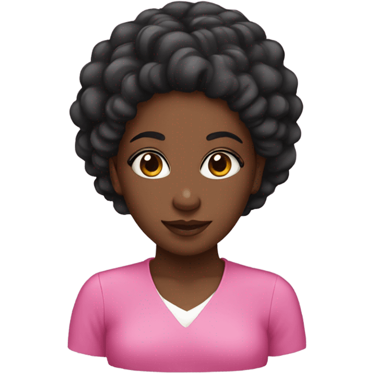 Black girl in pink emoji